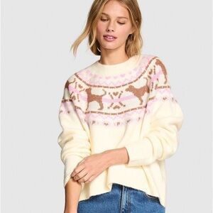 NWT PINK Victorias Secret Not Your Boyfriends Boxy Sweater M